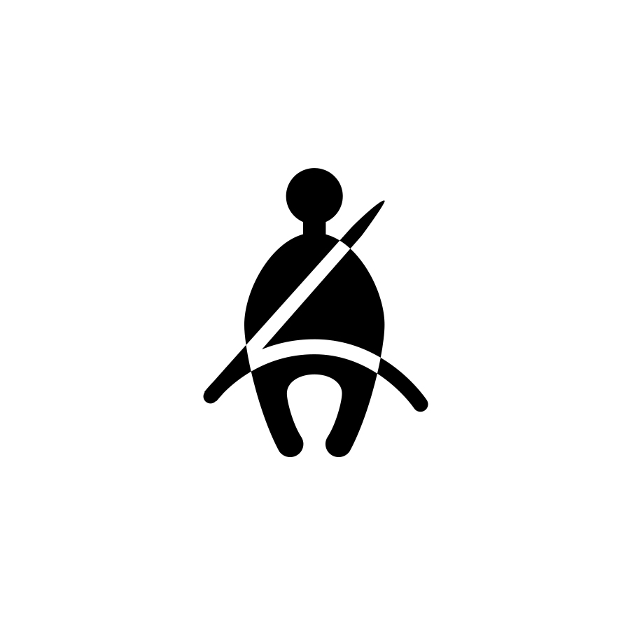 Graphic of a man wearing a seatbelt created by Industrial Nameplate