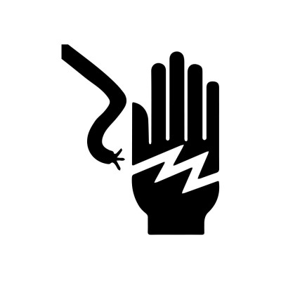 Shock warning graphic of a hand with electrical bolt created by Industrial Nameplate